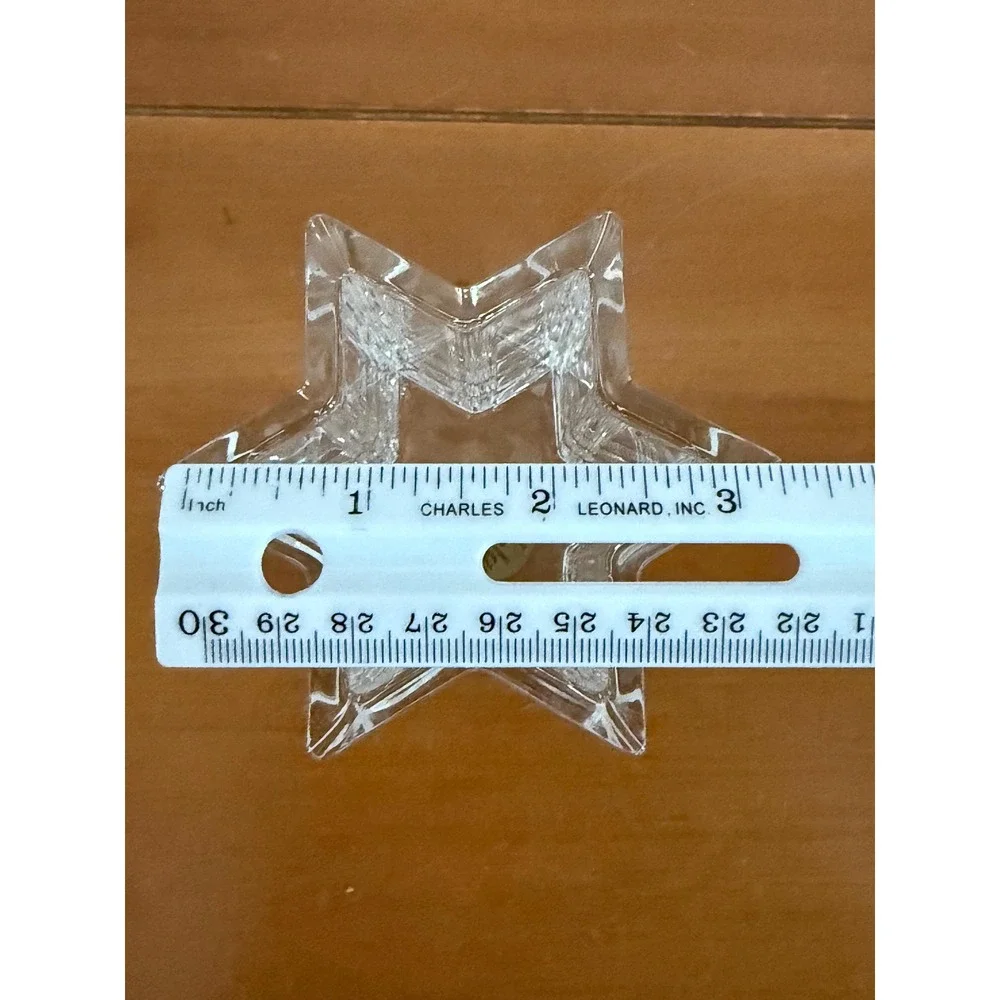 Royal Crystal Rock RCR Italy 24% Lead Crystal‎ Star Candle Holder Vase 3.25